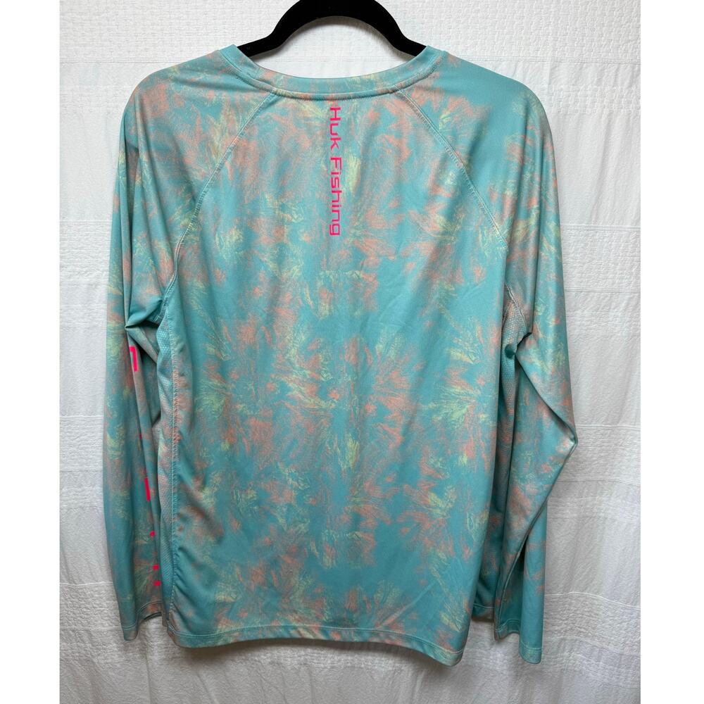 HUK Performance Tie Dye Fishing Long Sleeve Shirt, Women's Size XL - Picture 2 of 3